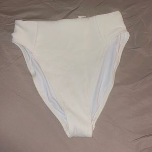 white high waisted swim bottoms